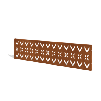 Staket i cortenstål H panel V 180 x 47,5 cm