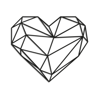 Väggdekoration i stål - Hjärta Small - 50 x 58,4 cm