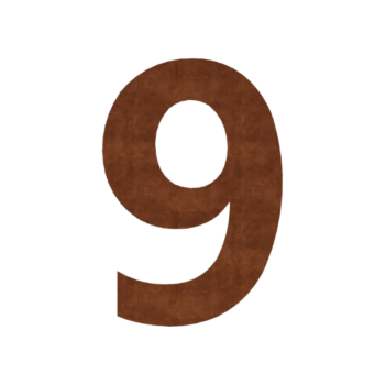 Husnummer i cortenstål 9 - 33,2 x 50 cm