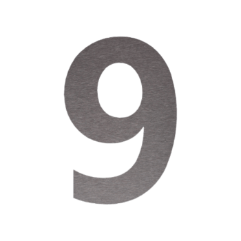 Husnummer i rustfrit stål 9 - 10 x 15 cm - Borstad