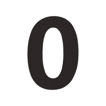 Husnummer i rustfrit stål 0 - 10,4 x 15 cm - RAL9005 Finstruktur (svart)