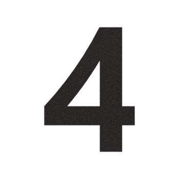 Husnummer i rustfrit stål 4 - 62,2 x 80 cm - RAL9005 Finstruktur (svart)