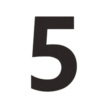 Husnummer i rustfrit stål 5 - 48,7 x 80 cm - RAL9005 Finstruktur (svart)