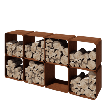 Vedställ i cortenstål - Colorado 8 stycken - 40 x 40 x 40 cm