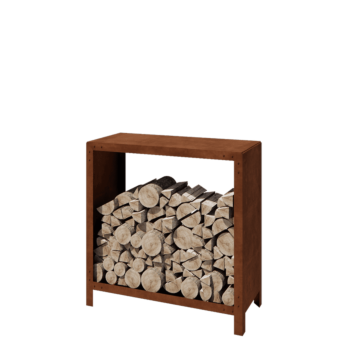 Vedställ i cortenstål - Indiana - 100 x 40 x 100 cm