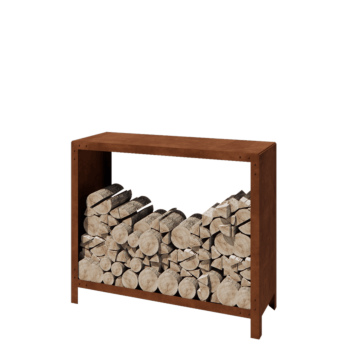 Vedställ i cortenstål - Indiana - 120 x 40 x 100 cm