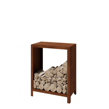 Vedställ i cortenstål - Indiana - 80 x 40 x 100 cm