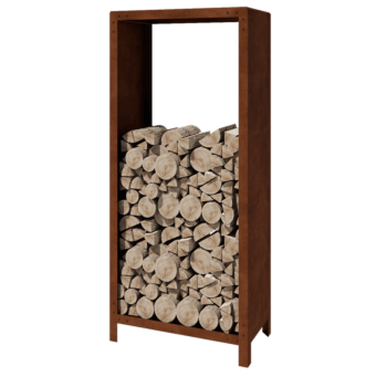 Vedställ i cortenstål - Indiana - 80 x 40 x 180 cm