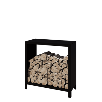 Vedställ i stål - Indiana - 100 x 40 x 100 cm - RAL9005 matt (svart)