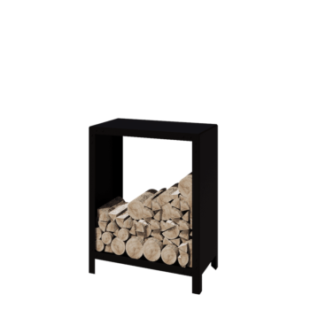 Vedställ i stål - Indiana - 80 x 40 x 100 cm - RAL9005 matt (svart)