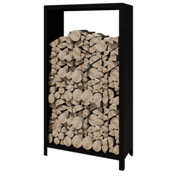 Vedställ i stål - Indiana - 100 x 40 x 180 cm - RAL9005 matt (svart)