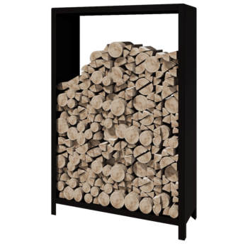 Vedställ i stål - Indiana - 120 x 40 x 180 cm - RAL9005 matt (svart)