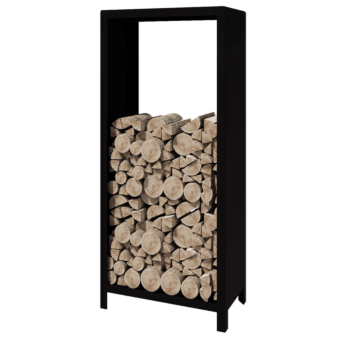 Vedställ i stål - Indiana - 80 x 40 x 180 cm - RAL9005 matt (svart)