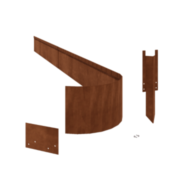 Trädgårdskant tillplanad cortenstål FLEX 23 cm komplett set per 24 meter