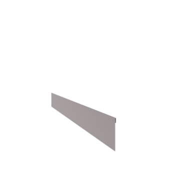 Rabattkant i galvaniseret stål - Tillplattad - Höjd 13 cm - 240 cm