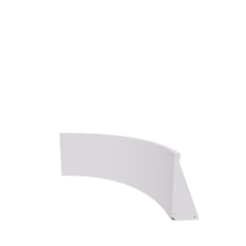 Stödmur i stål - Innerkurva - 100 x 100 x 50 cm - RAL9010 matt (vit)