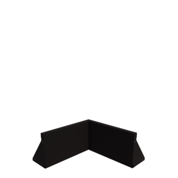 Stödmur i stål - Innerhörn - 50 x 50 x 30 cm - RAL9005 matt (svart)