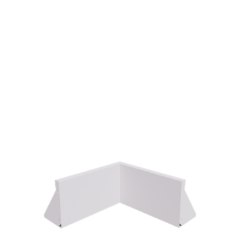 Stödmur i stål - Innerhörn - 50 x 50 x 30 cm - RAL9010 matt (vit)