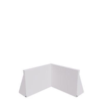 Stödmur i stål - Innerhörn - 50 x 50 x 40 cm - RAL9010 matt (vit)