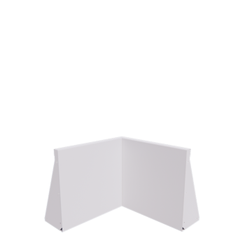 Stödmur i stål - Innerhörn - 50 x 50 x 50 cm - RAL9010 matt (vit)