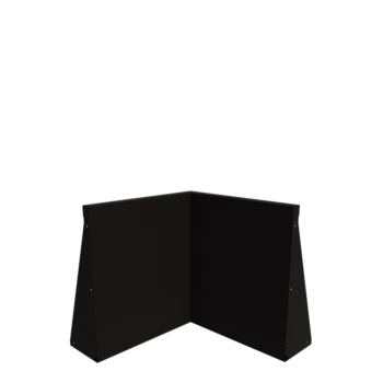 Stödmur i stål - Innerhörn - 50 x 50 x 60 cm - RAL9005 matt (svart)