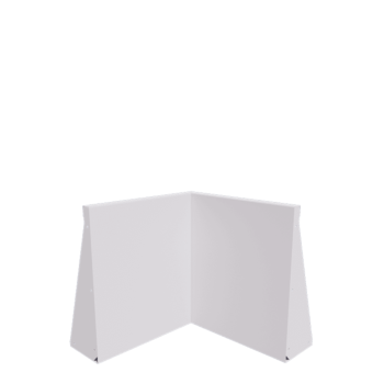 Stödmur i stål - Innerhörn - 50 x 50 x 60 cm - RAL9010 matt (vit)