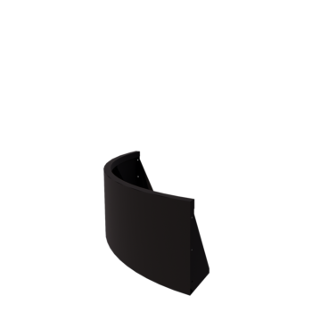 Stödmur i stål - Ytterkurva - 100 x 100 x 40 cm - RAL9005 matt (svart)