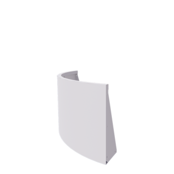 Stödmur i stål - Ytterkurva - 100 x 100 x 60 cm - RAL9010 matt (vit)