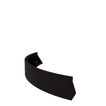 Stödmur i stål - Ytterkurva - 150 x 150 x 30 cm - RAL9005 matt (svart)