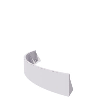 Stödmur i stål - Ytterkurva - 150 x 150 x 30 cm - RAL9010 matt (vit)