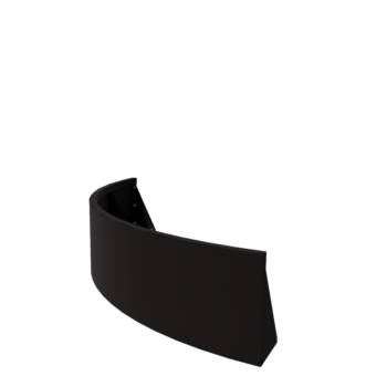 Stödmur i stål - Ytterkurva - 150 x 150 x 40 cm - RAL9005 matt (svart)