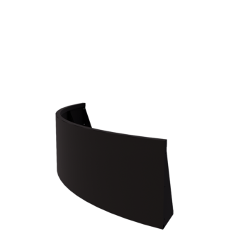 Stödmur i stål - Ytterkurva - 150 x 150 x 50 cm - RAL9005 matt (svart)