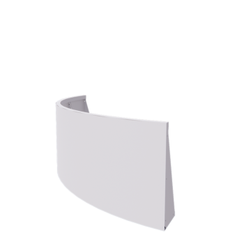 Stödmur i stål - Ytterkurva - 150 x 150 x 60 cm - RAL9010 matt (vit)