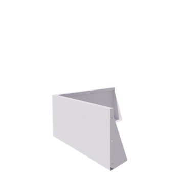 Stödmur i stål - Ytterhörn - 100 x 100 x 50 cm - RAL9010 matt (vit)