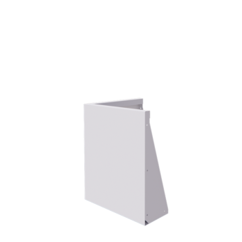 Stödmur i stål - Ytterhörn - 50 x 50 x 60 cm - RAL9010 matt (vit)