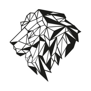 Väggdekoration i stål - Lejon 2.0 Large - 81,3 x 80 cm