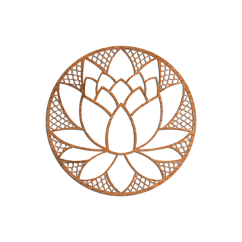 Väggdekoration av cortenstål Lotusblomma