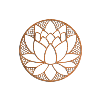 Väggdekoration i cortenstål - Lotusblomma Small - 50 x 50 cm