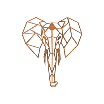 Väggdekoration i cortenstål - Elefant 2.0 Large - 92,8 x 80 cm