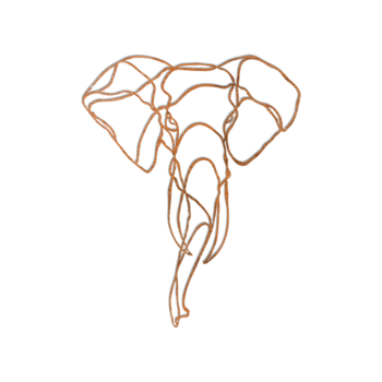 Väggdekoration i cortenstål - Elefant 1.0 Small - 60 x 48,1 cm