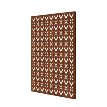 Skärmvägg i cortenstål takmönster mönster 1 120 x 6 x 190 cm