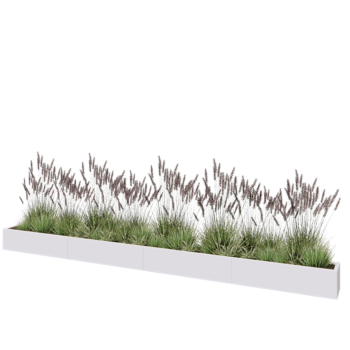 Kruka i stål XXL - Rektangel - 480 x 30 x 30 cm - RAL9010 matt (vit) - Med bottenplatta