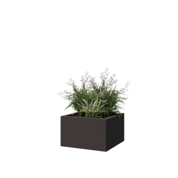 Kruka i stål - Fyrkant - 50 x 50 x 30 cm - Annan RAL-färg - Med bottenplatta