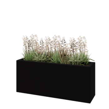 Kruka i polyester - Rektangel - 120 x 30 x 50 cm - RAL9005 matt (svart) - Med botten