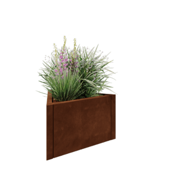 Kruka i cortenstål - Triangel liksidig - 70,6 x 61 x 40 cm - Utan bottenplatta
