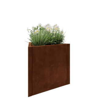 Kruka i cortenstål - Triangel liksidig - 70,6 x 61 x 60 cm - Utan bottenplatta
