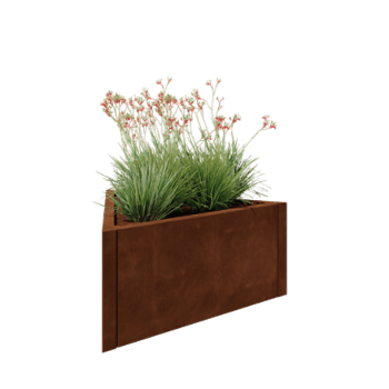 Kruka i cortenstål - Triangel liksidig - 90,6 x 78,3 x 40 cm - Utan bottenplatta
