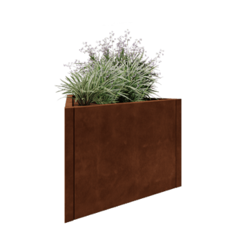 Kruka i cortenstål - Triangel liksidig - 90,6 x 78,3 x 60 cm - Utan bottenplatta