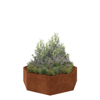 Kruka i cortenstål - Åttakant - 144,9 x 144,9 x 40 cm - Utan bottenplatta