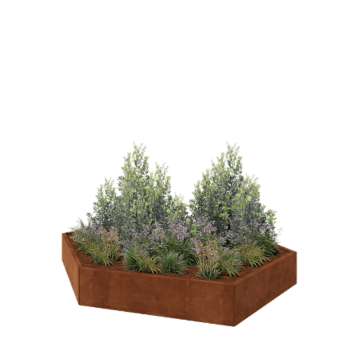 Kruka i cortenstål - Sexkant - 239,3 x 207,8 x 30 cm - Utan bottenplatta